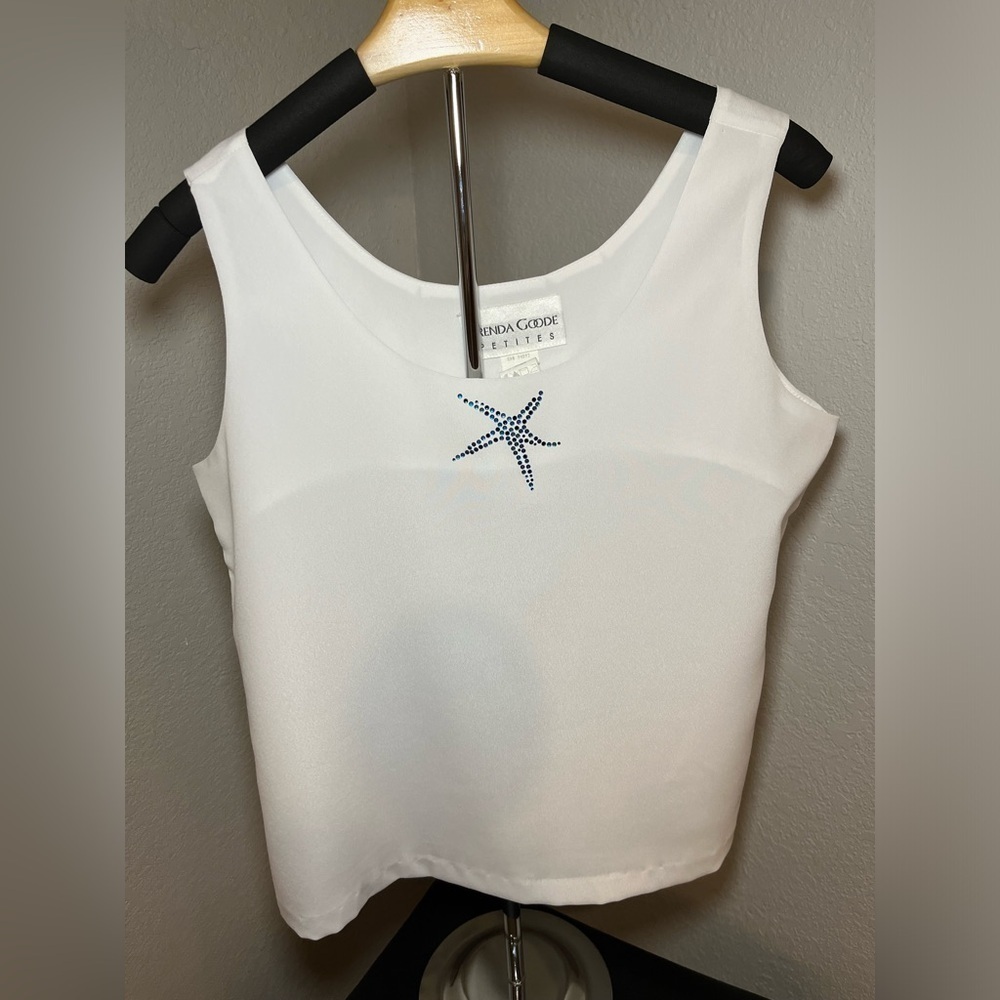 Brenda Goode Petites Vintage White Tank Top Size Small